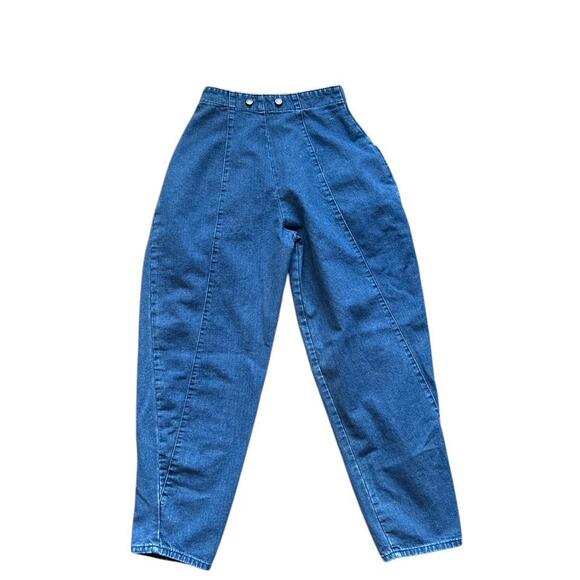 Vintage Brittania Jeans Denim Pants Pleated Size 7 High Waisted 80s - Picture 2 of 8